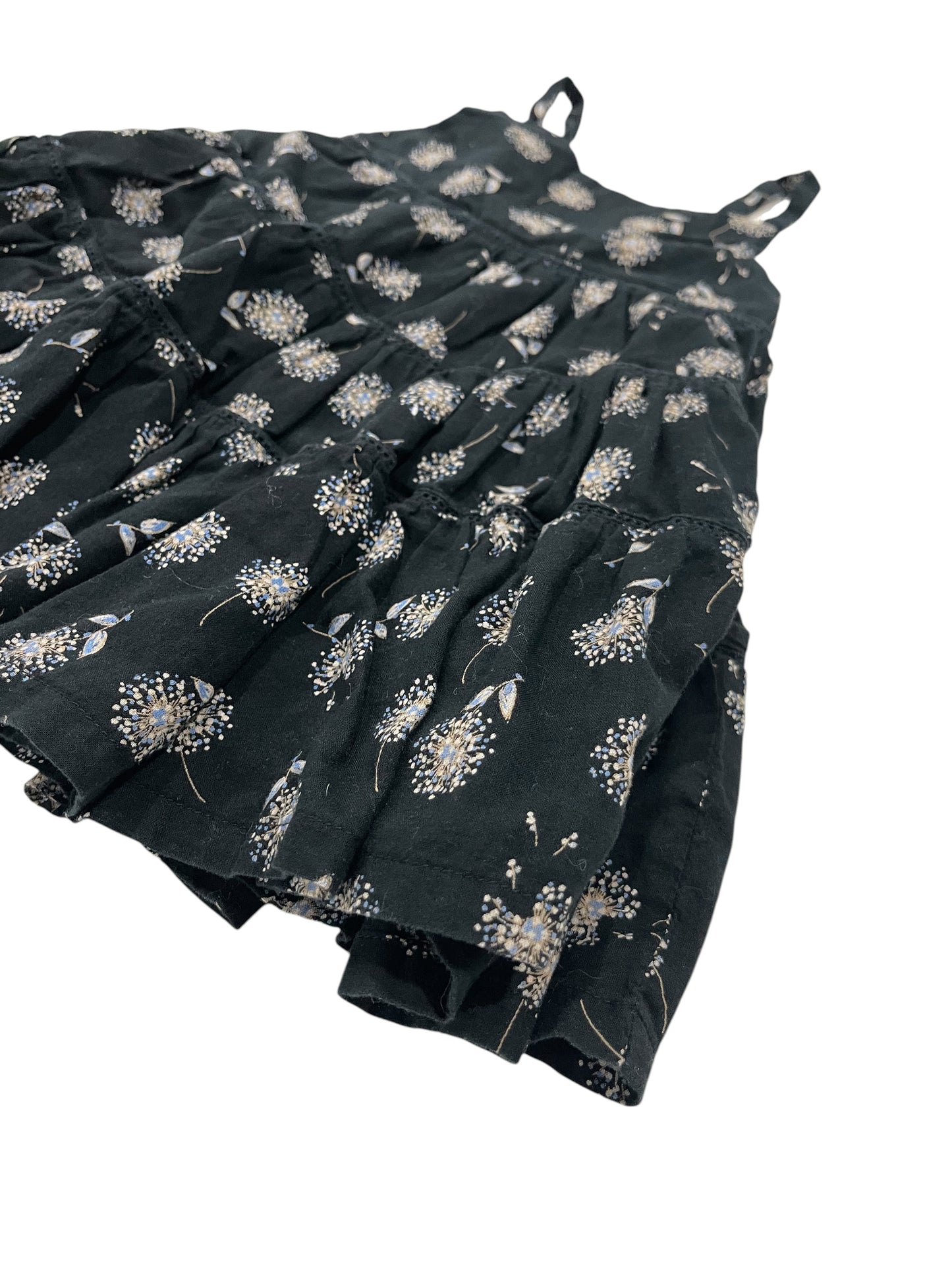 (6-12 mo) Infant Girl BABY GAP black floral, lined Summer Dress