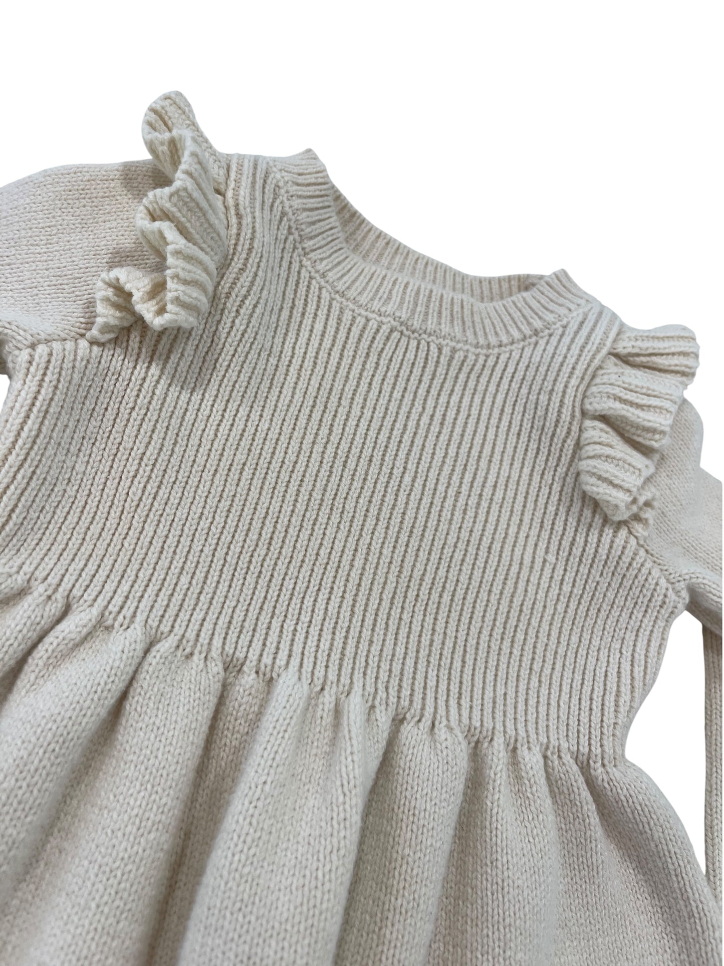 (12 mo) Infant Girl Sweater Dress in Ivory