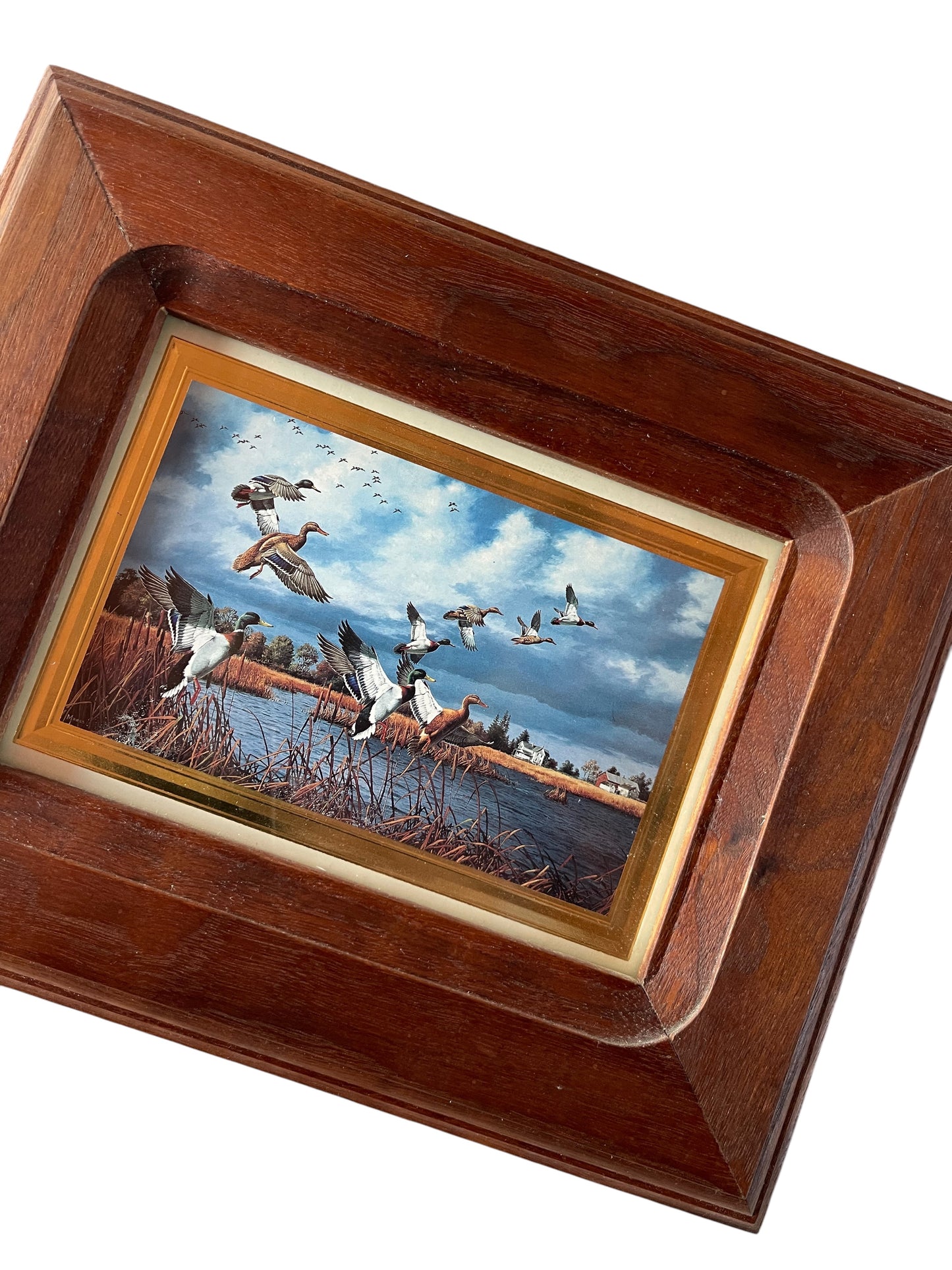 Decor: flying ducks framed glass artwork (sku 0228)
