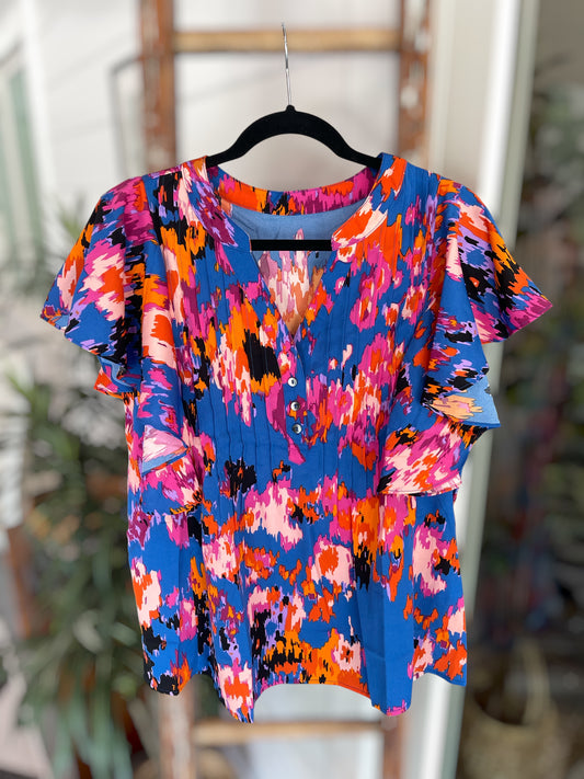 Multi-Blue Top