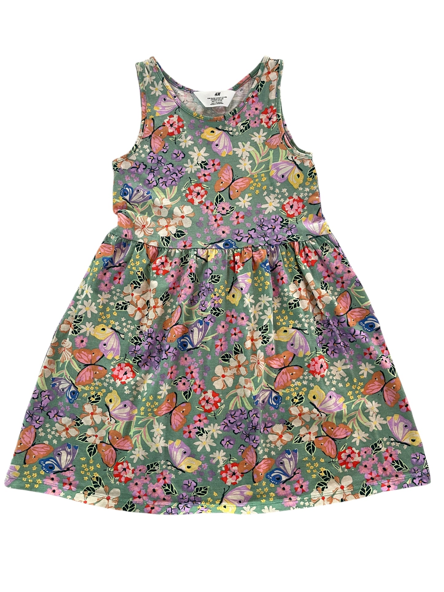 Kids (6X/7) Girl H&M Mint Green Floral Dress