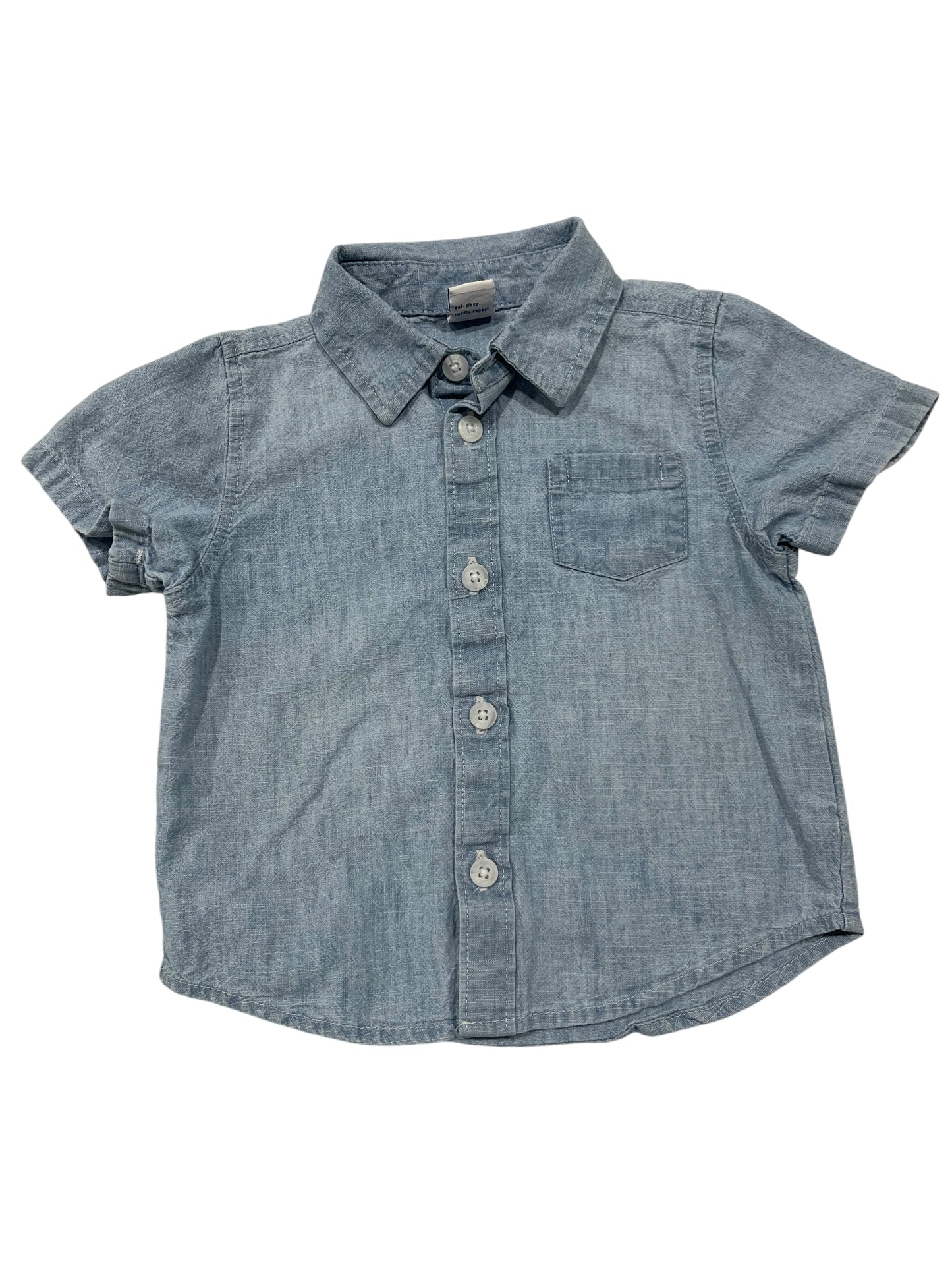 (6-12 mo) Infant Boy Button Up Denim Shirt