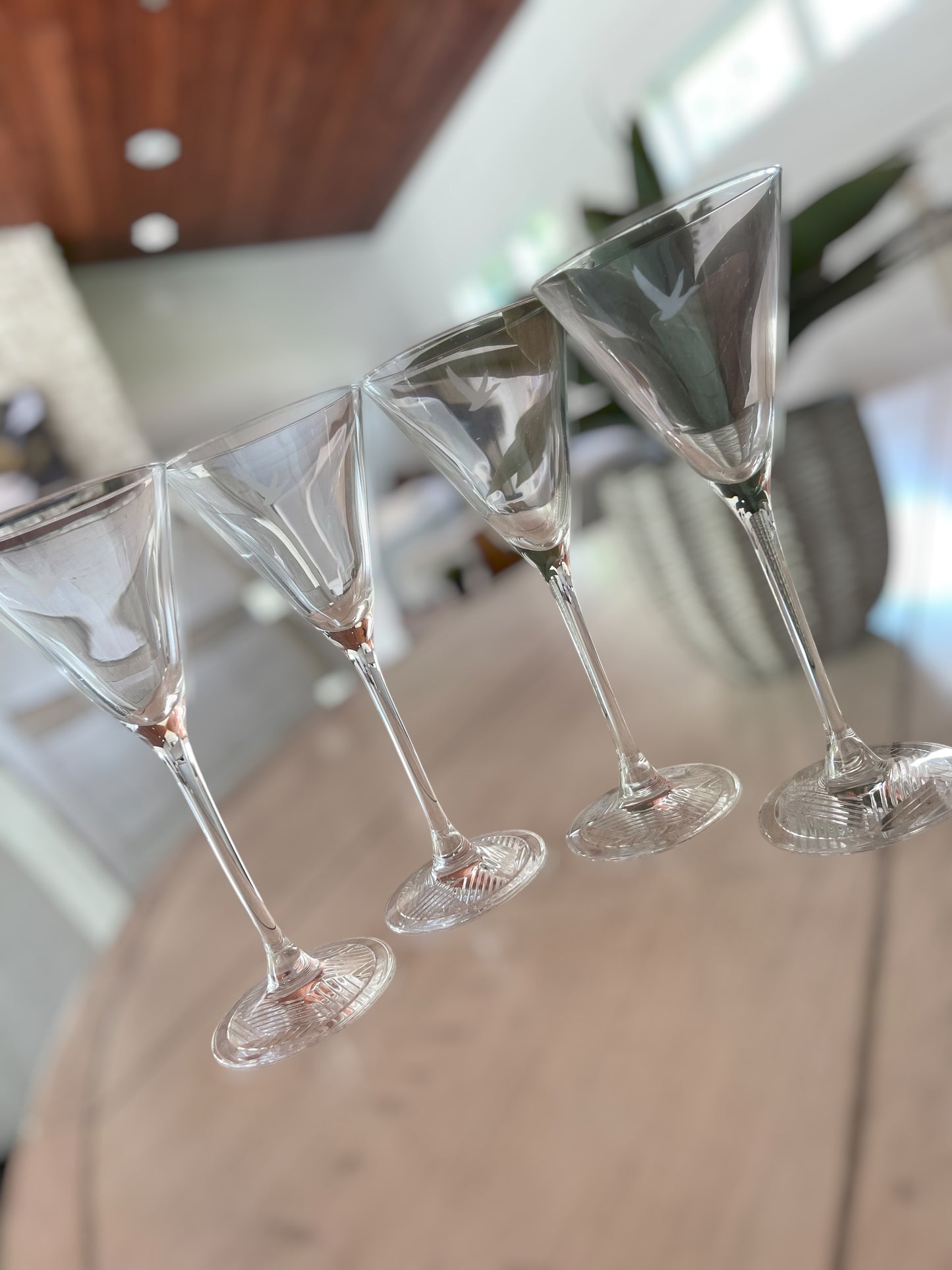 Set of 4 Etched Gray Goose Martini Glasses