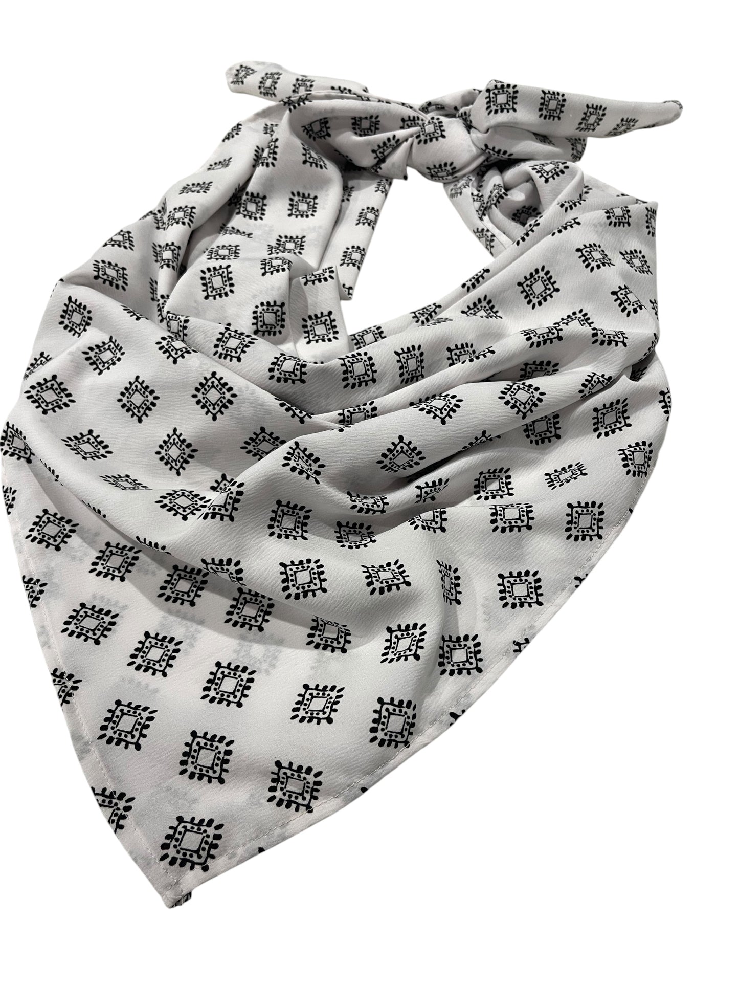 (40” sq) Black and White Fashion Scarf