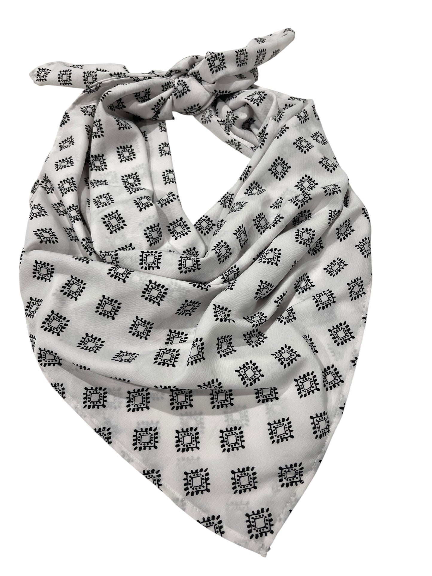 (40” sq) Black and White Fashion Scarf