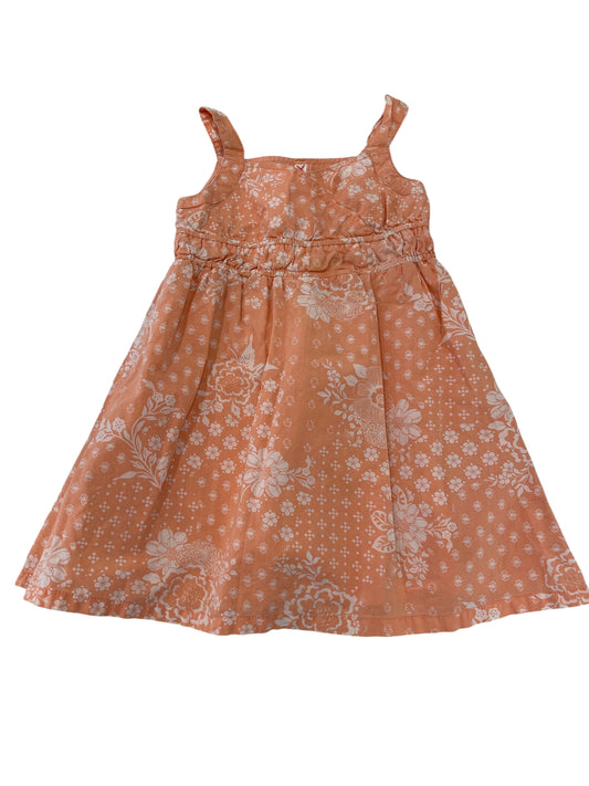 (24 mo) Infant Girl Peach Floral Summer Dress