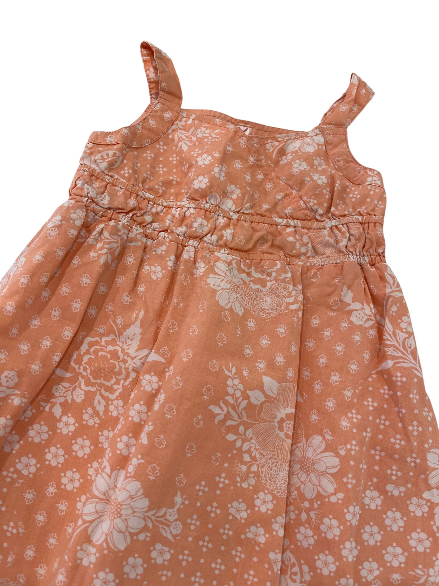 (24 mo) Infant Girl Peach Floral Summer Dress