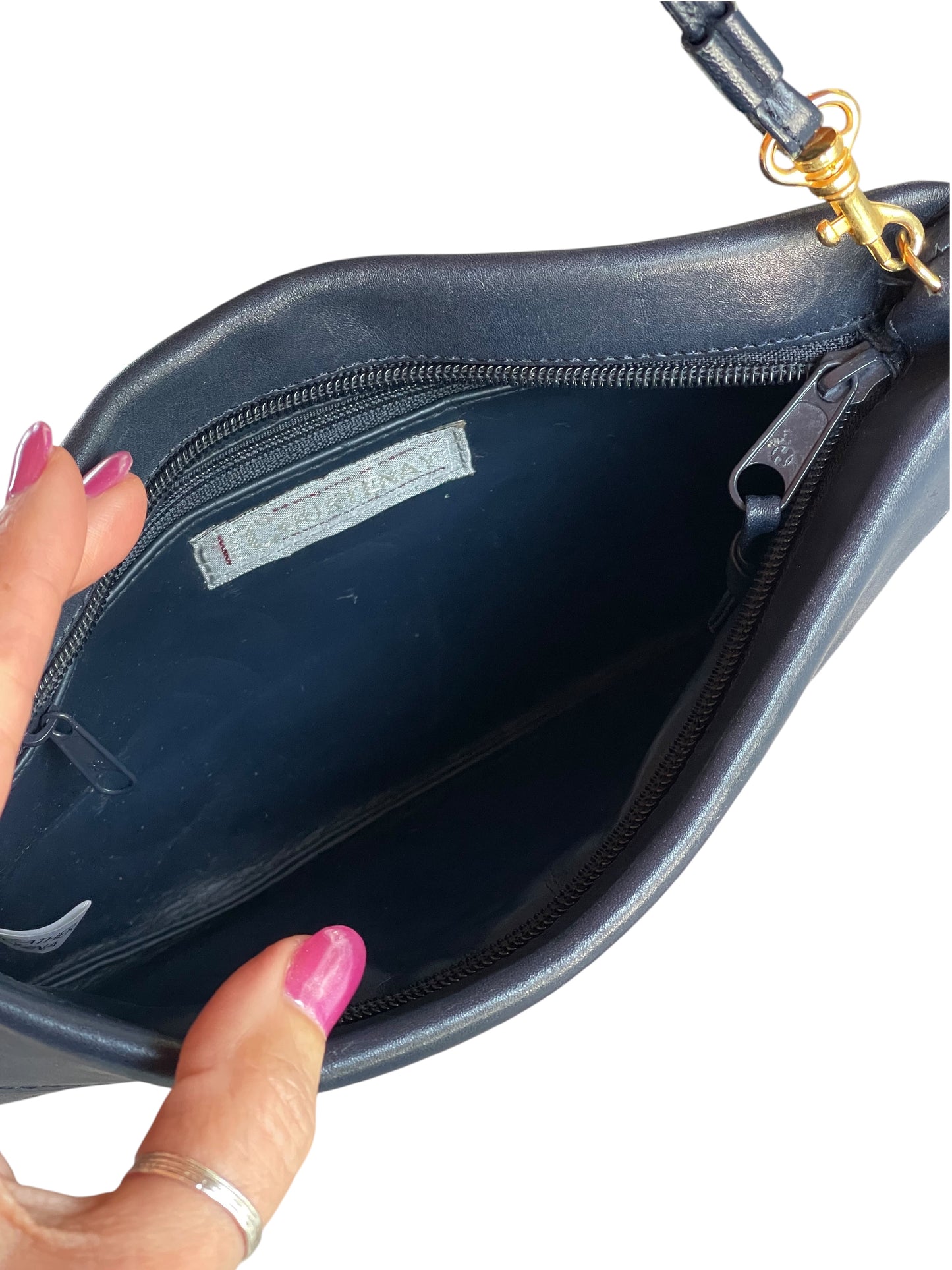 COURTENAY leather handbag/clutch w/ removable strap