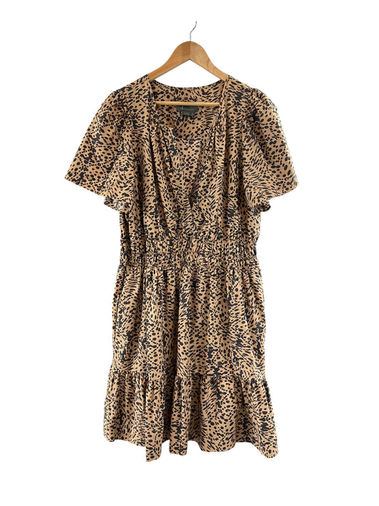 Women’s (XL) ANTHROPOLOGIE Sommerset Leopard Print Smocked V-neck Dress (sku 0032)