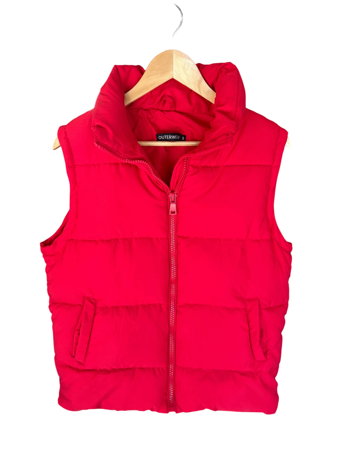 Women’s S Red Puffer Vest (sku 0003)