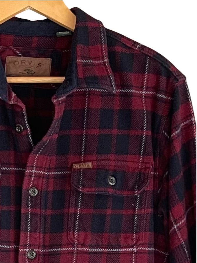 Women’s (Men LG) ORVIS Heavyweight, Double Brushed Flannel Shirt with Lined Pockets (sku 0059)