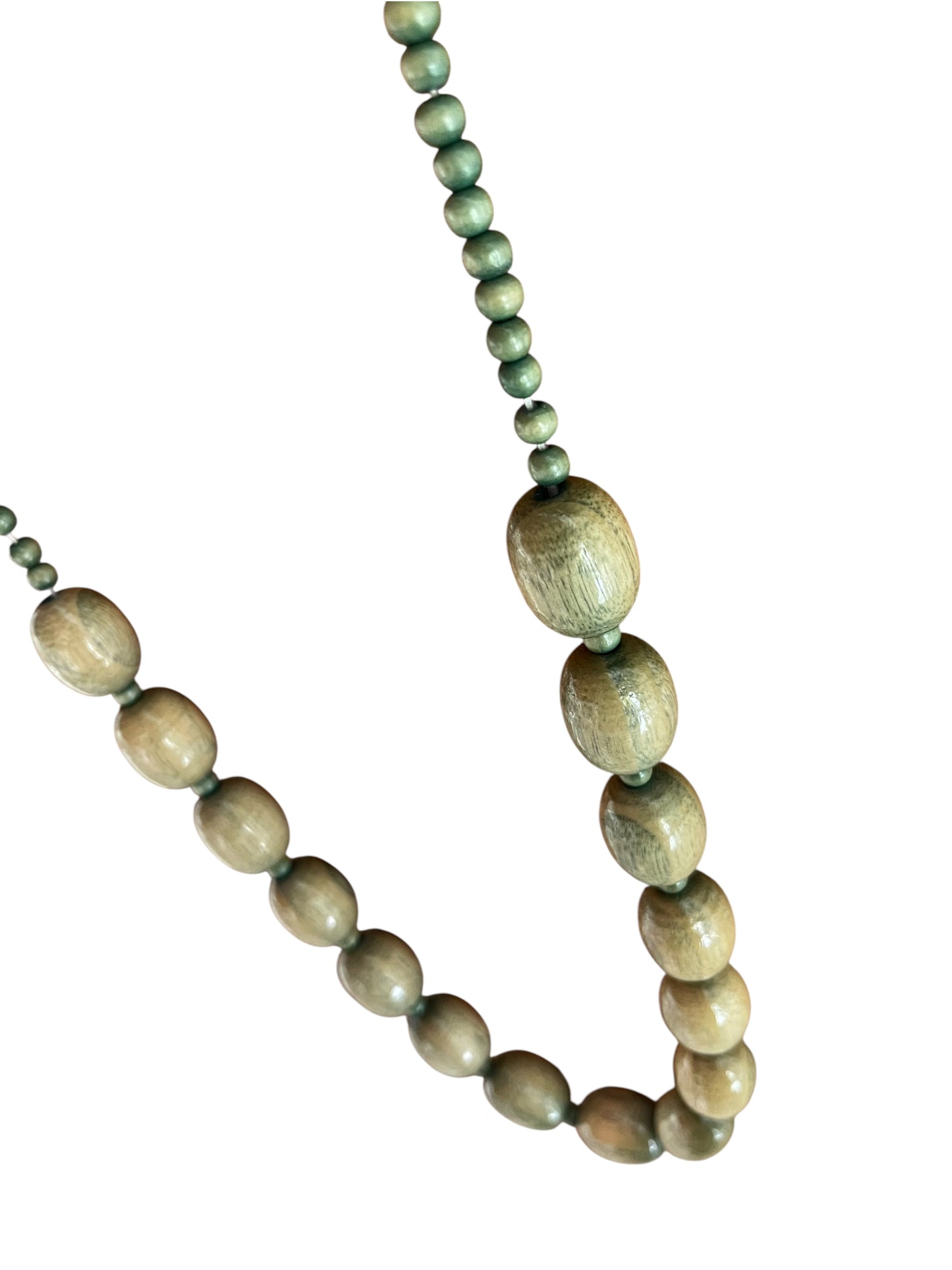 Moss Fields Wooden Bead Necklace (sku 0065)