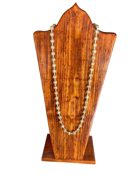 18” Vintage Necklace [Gold Beads & Pearls] (sku 0067)