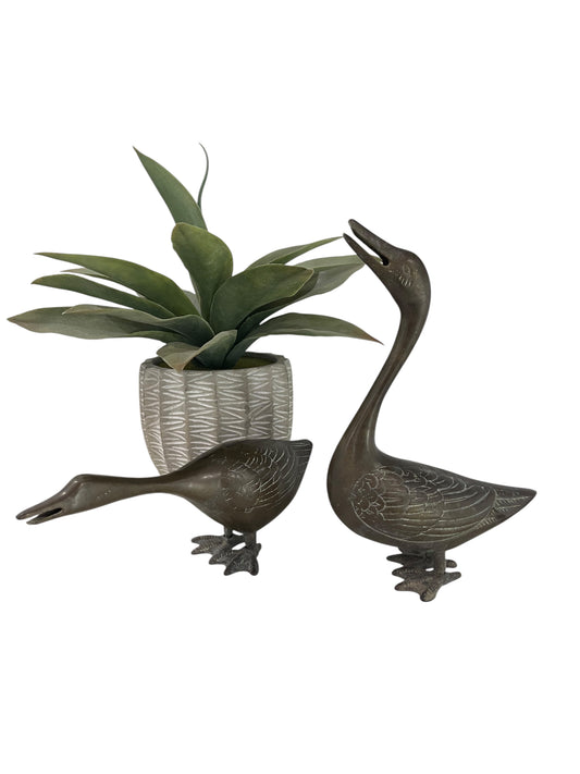Vintage Solid Brass Geese (sku 0079)