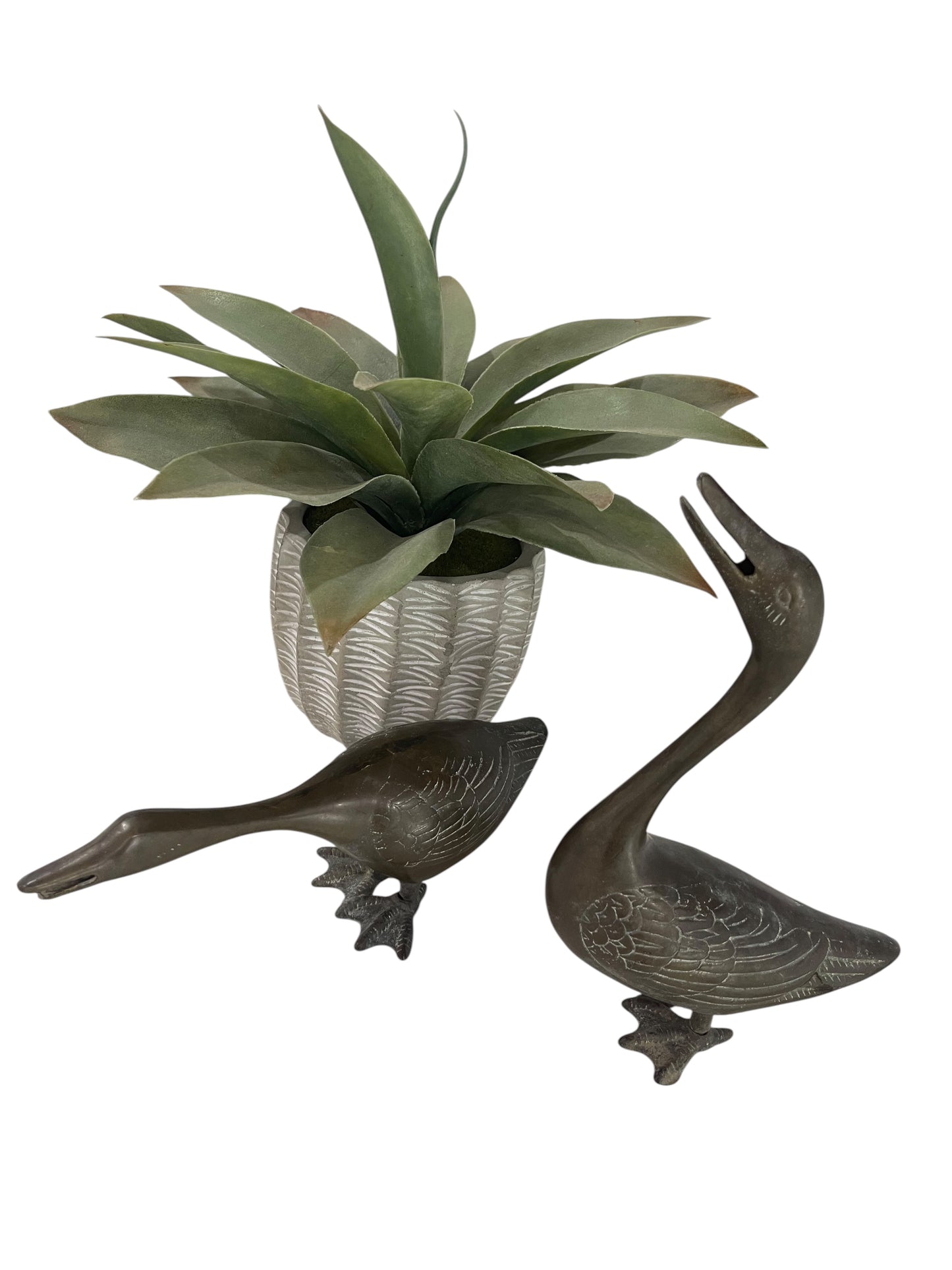 Vintage Solid Brass Geese (sku 0079)