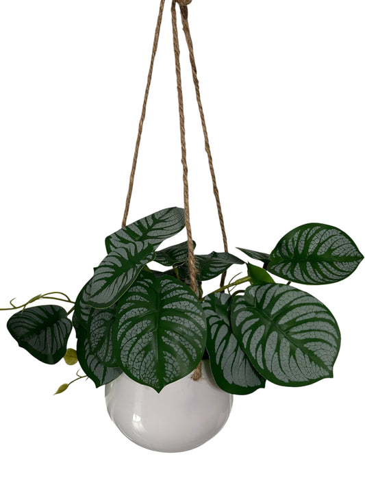 Faux Hanging Greenery in Pot (sku 0126)