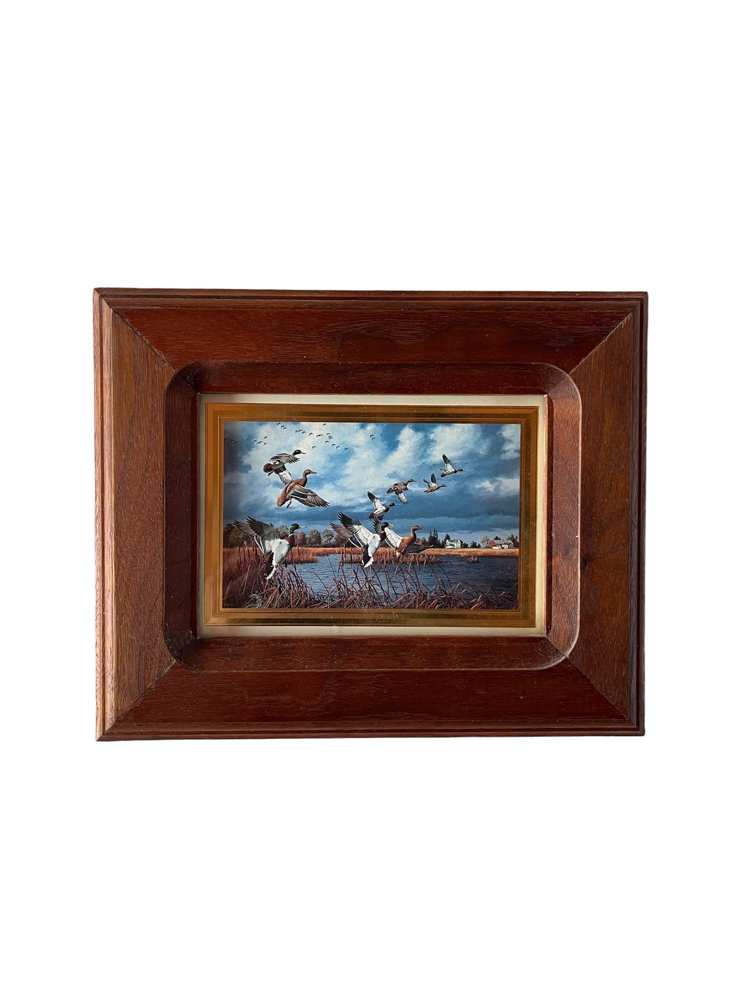 Decor: flying ducks framed glass artwork (sku 0228)
