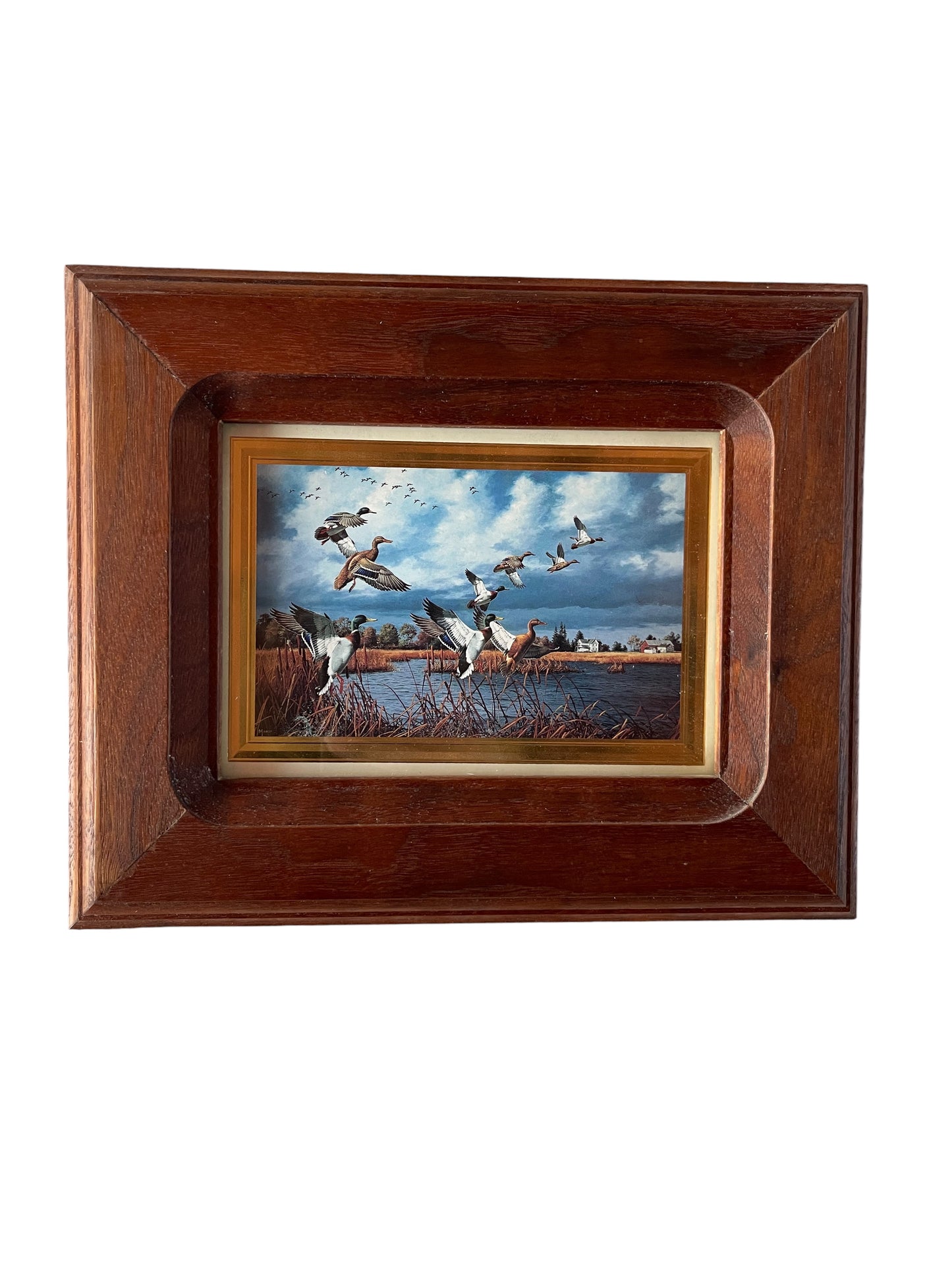 Decor: flying ducks framed glass artwork (sku 0228)